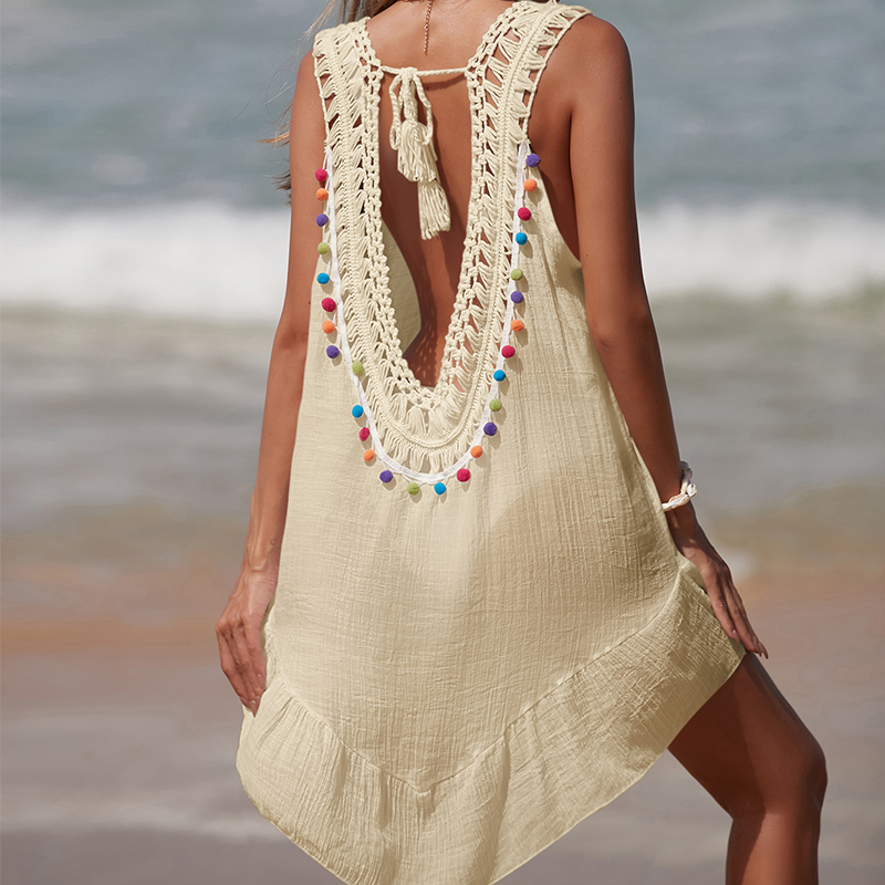 Women V-Neck Backless Hollow O - Cover Up Kaftan recension och pris