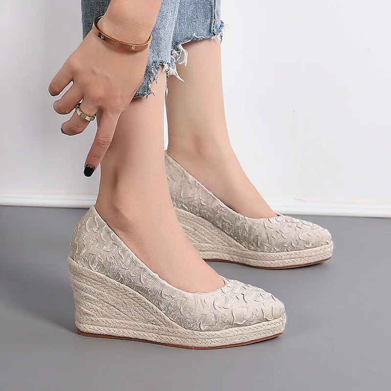 8cm Size 34-42 Breathable Comf - Wedge Espadrille Women recension och pris
