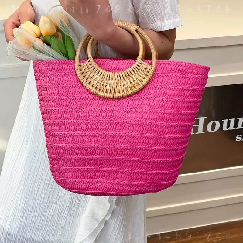 Women Summer Woven Paper Tote  - Tote Bag Beach recension och pris