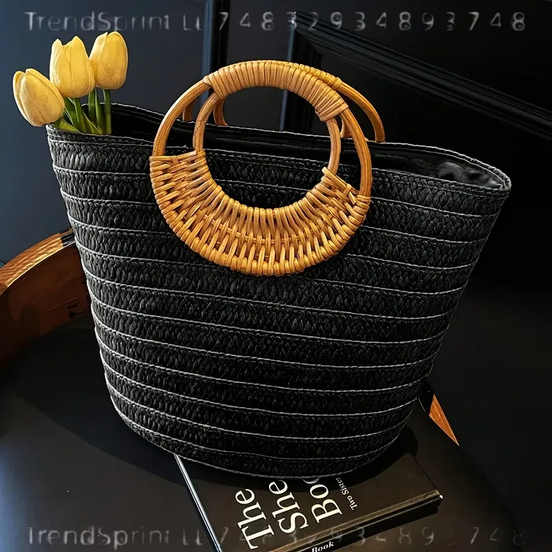 Women Summer Woven Paper Tote  - Tote Bag Beach recension och pris