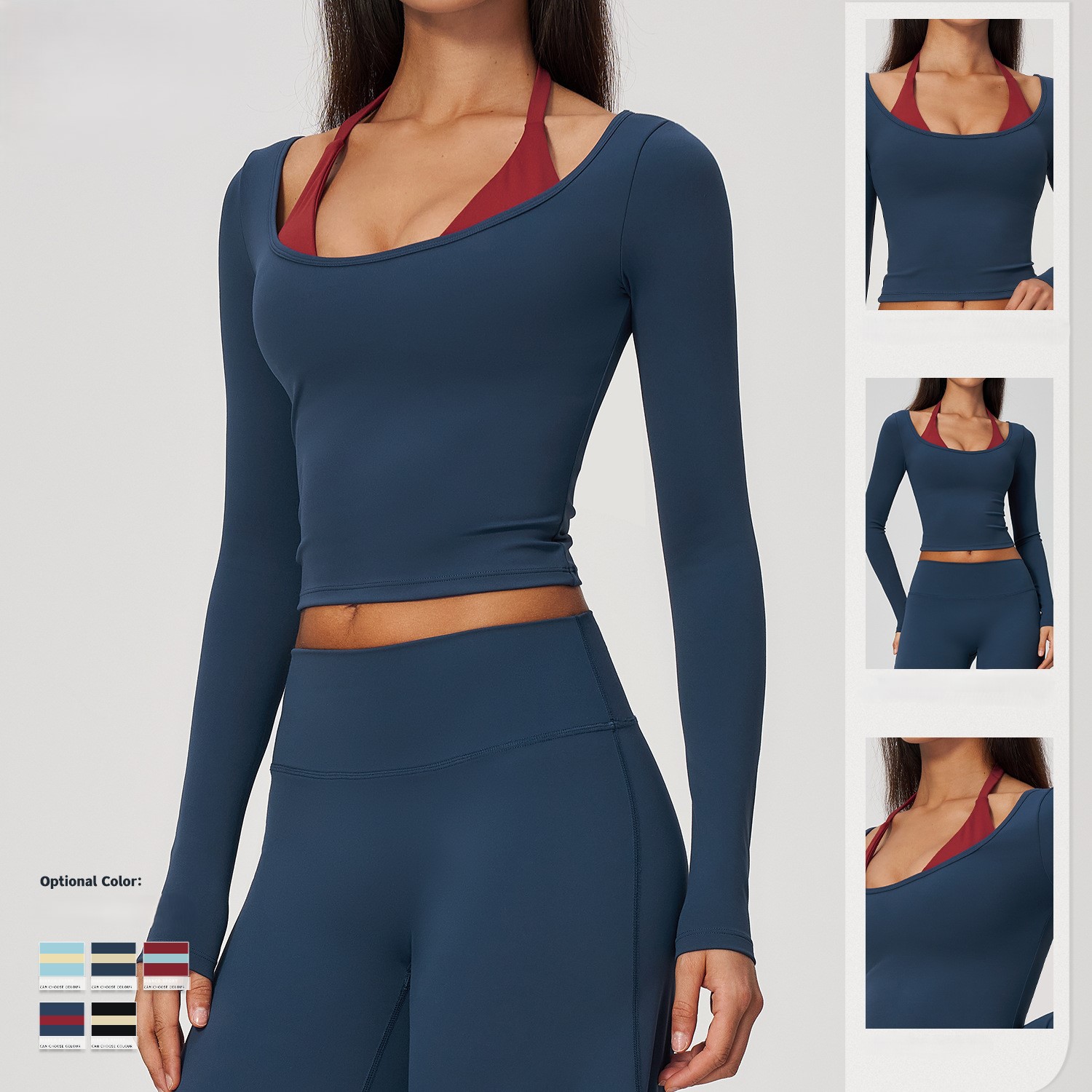 2-in-1 Fake Two Piece Halter Y - Crop Top Crochet recension och pris