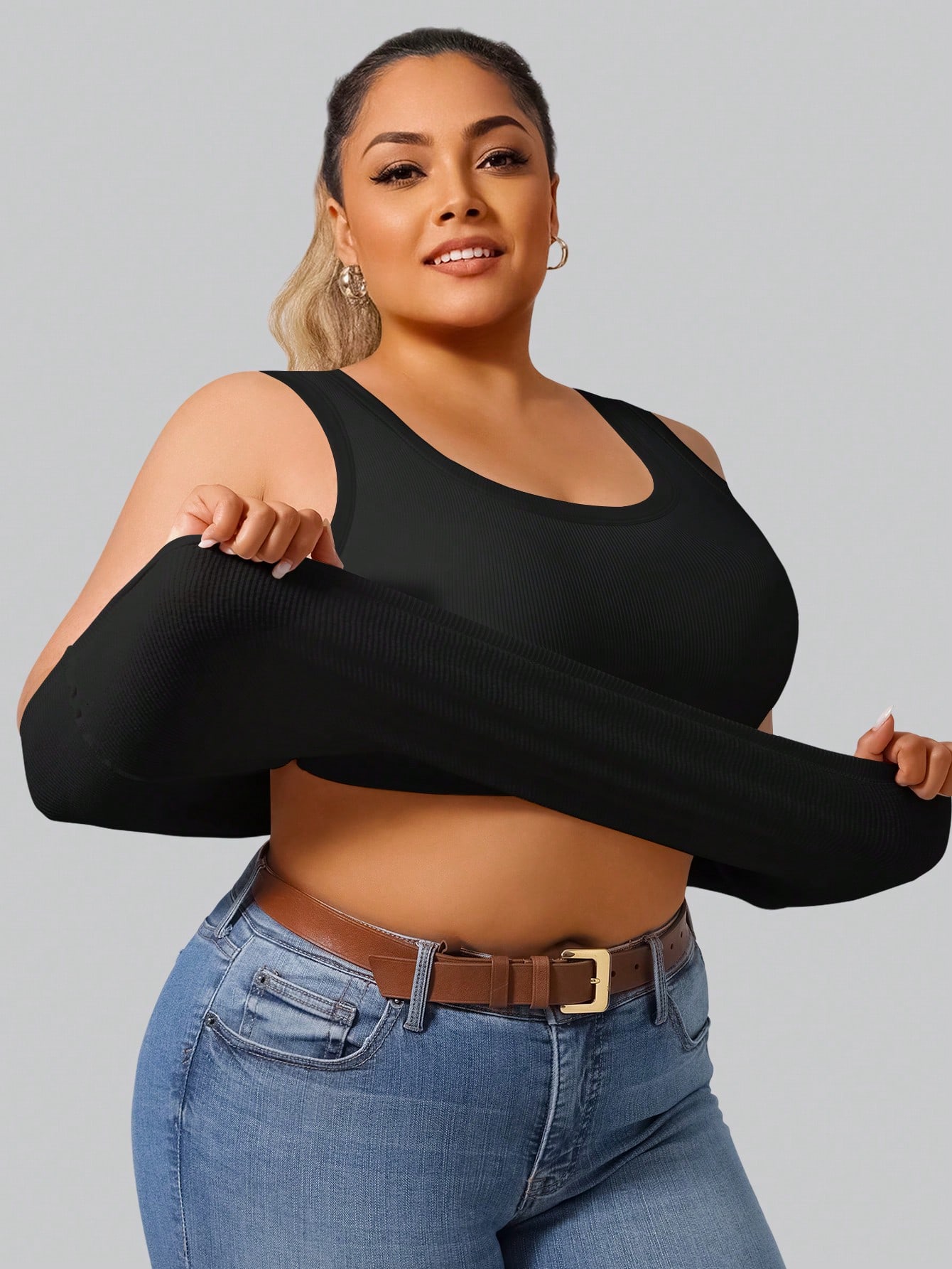 Plus Size Women's High Stretch - Crop Top Crochet recension och pris